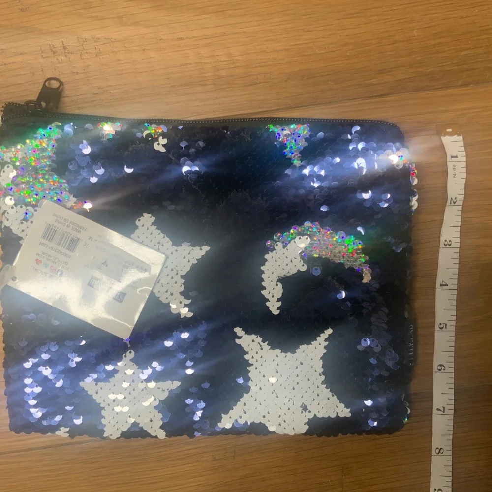 NWT Magic Sequin Star and Moon Pouch
